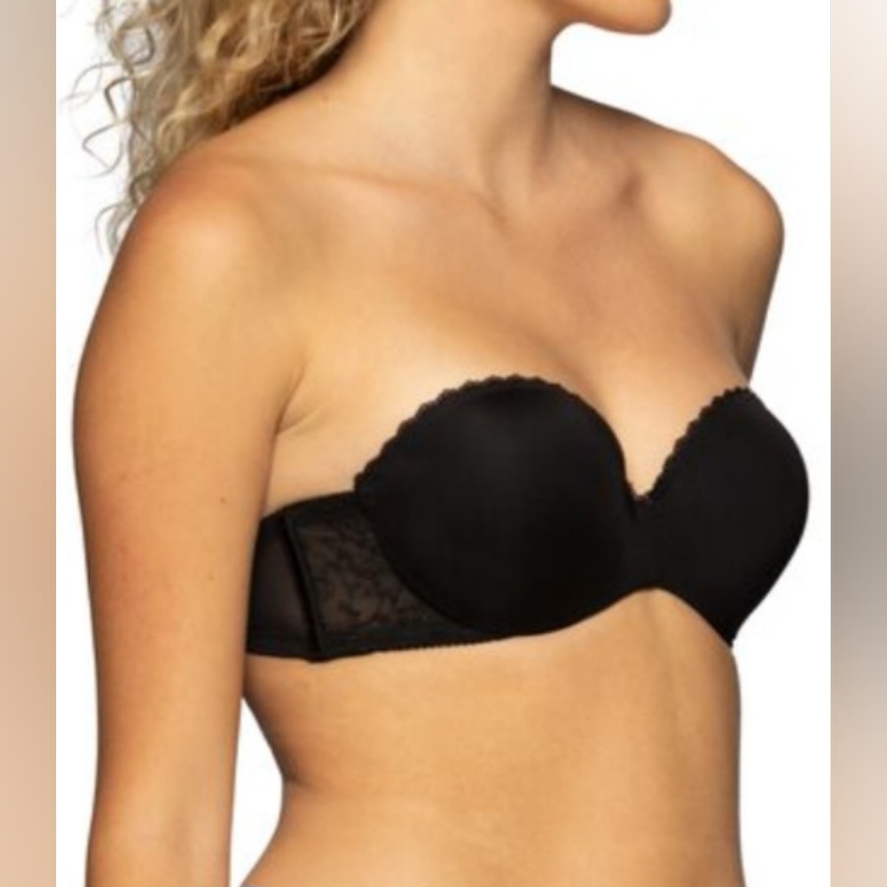 NEW Black Vanity Fair Gel Touch Strapless Push-Up Bra Size 36C (5 Way Strap)